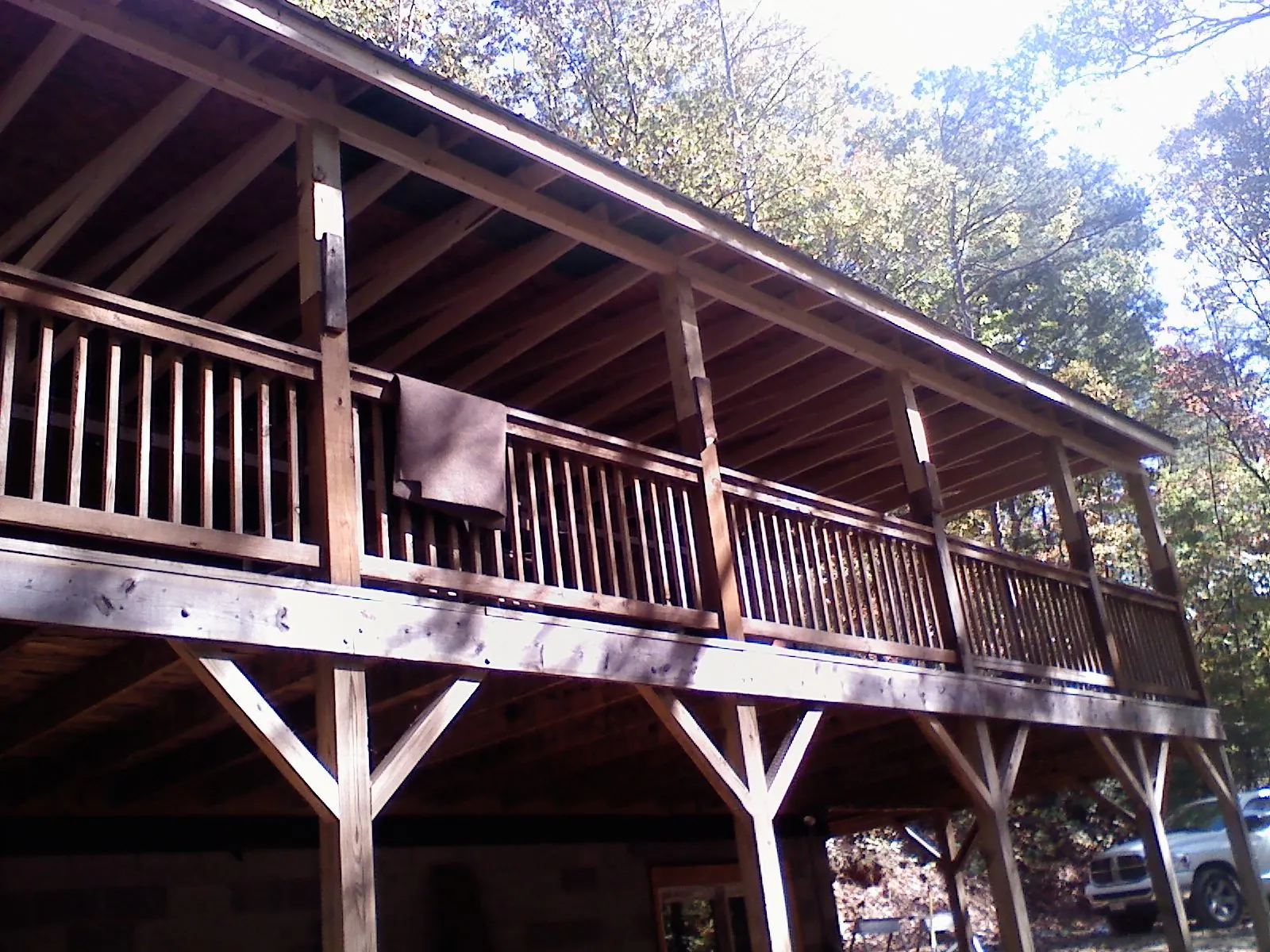 Timber framing under a new elevated porch and deck — Roof Leak Repair in Spring Grove by Roofing Brothers